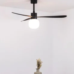 Ventilatori Da Soffitto-Selezionato da Mazzolaluce Ventilatore nero da soffitto motore dc led 2700k app tuya smart 28mq
