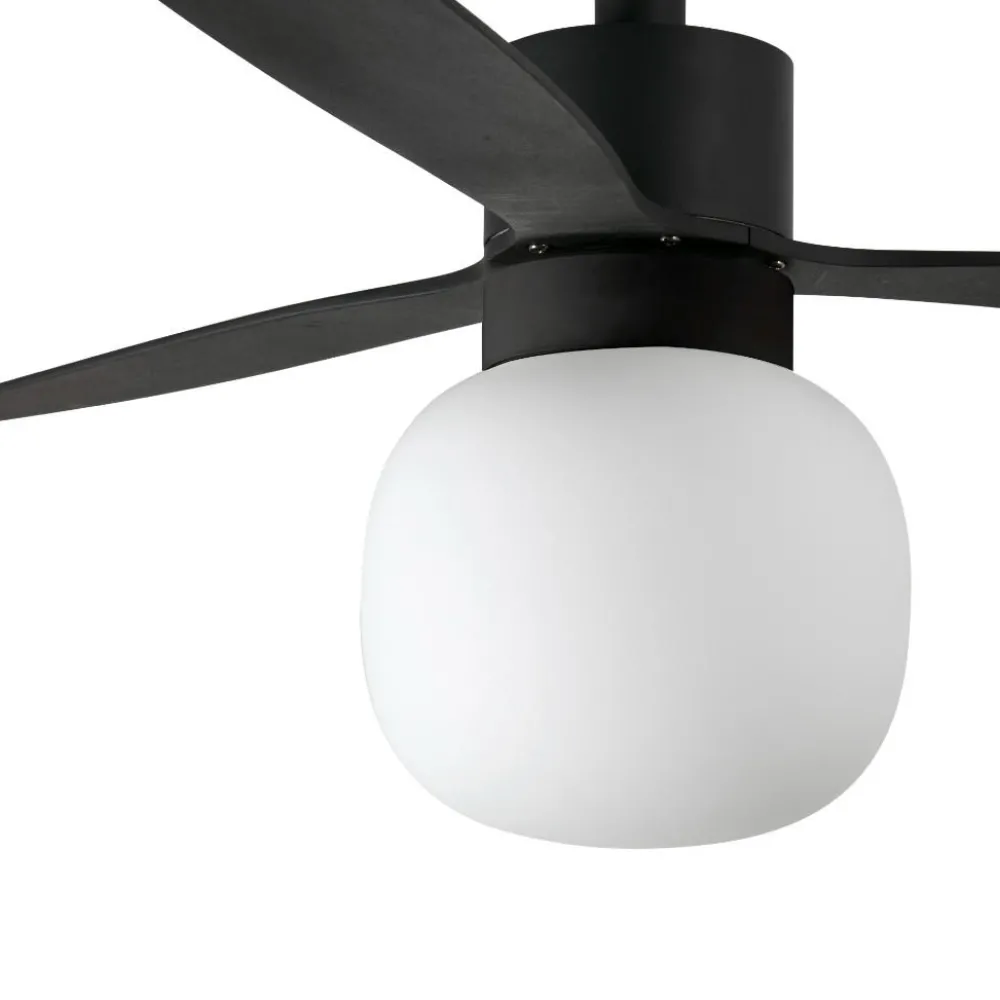 Ventilatori Da Soffitto-Selezionato da Mazzolaluce Ventilatore nero da soffitto motore dc led 2700k app tuya smart 28mq