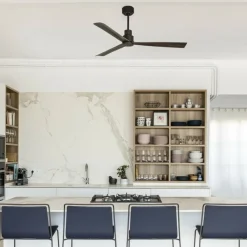 Ventilatori Da Soffitto-Selezionato da Mazzolaluce Ventilatore nero da soffitto 17mq pale legno marrone