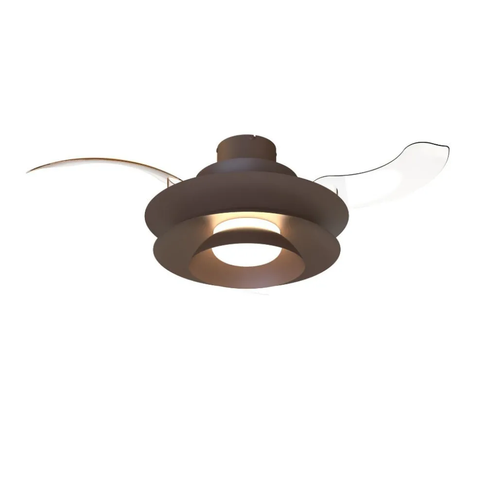 Ventilatori Da Soffitto-Selezionato da Mazzolaluce Ventilatore pale a scomparsa caffe ambienti max 20mq led cct con telecomando