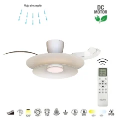 Ventilatori Da Soffitto-Selezionato da Mazzolaluce Ventilatore pale a scomparsa bianco luce led cct max 20mq con telecomando