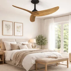 Ventilatori Da Soffitto-Selezionato da Mazzolaluce Ventilatore per camera da letto da soffitto nero e marrone motore inverter 20mq