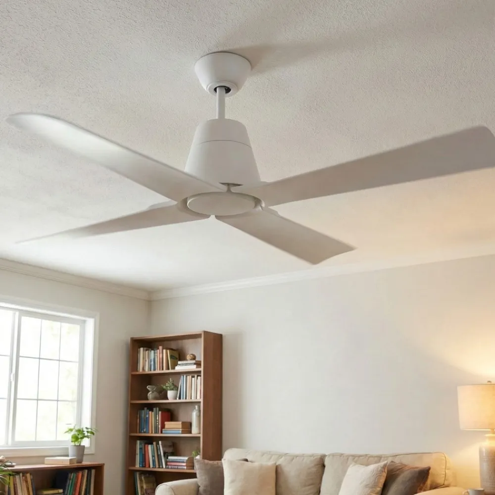 Ventilatori Da Soffitto-Selezionato da Mazzolaluce Ventilatore per esterno da soffitto 18mq silenzioso bianco a pale