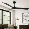 Ventilatori Da Soffitto-Selezionato da Mazzolaluce Ventilatore per soffitto 28mq nero con pale marrone
