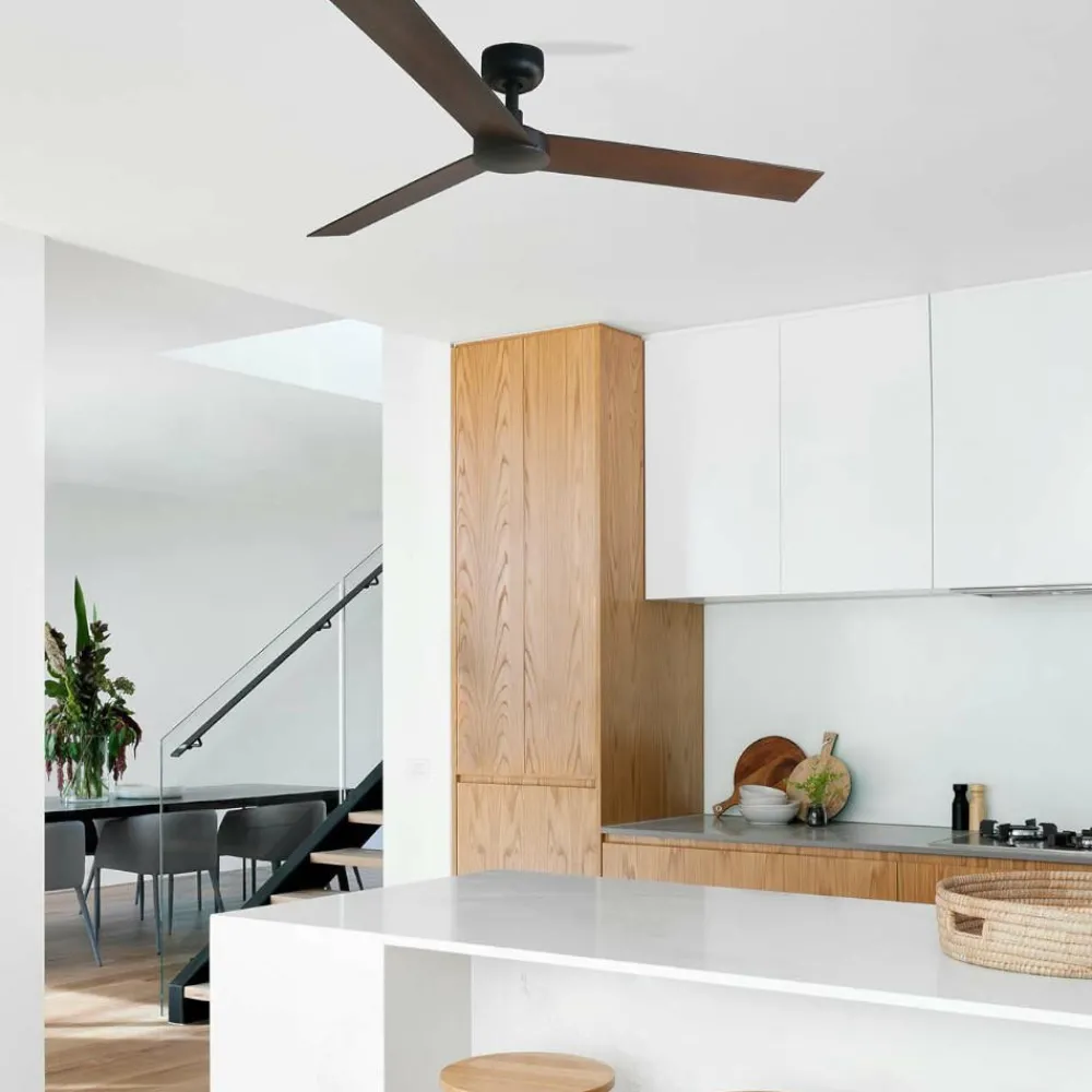 Ventilatori Da Soffitto-Selezionato da Mazzolaluce Ventilatore per soffitto 28mq nero con pale marrone