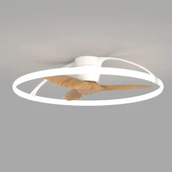 Ventilatori Da Soffitto-Selezionato da Mazzolaluce Ventilatore plafoniera con luce silenzioso bianco pale di legno con telecomando