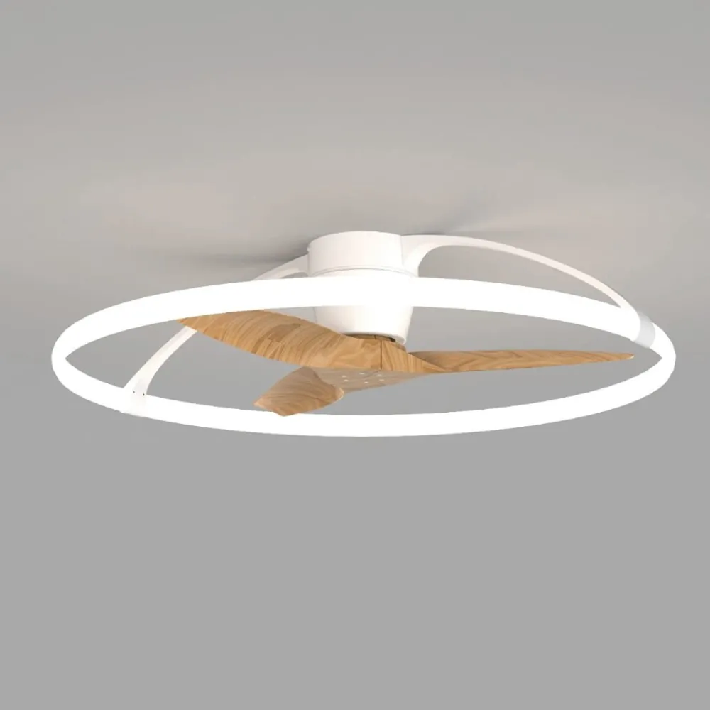 Ventilatori Da Soffitto-Selezionato da Mazzolaluce Ventilatore plafoniera con luce silenzioso bianco pale di legno con telecomando