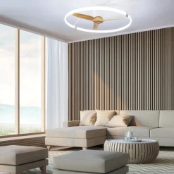 Ventilatori Da Soffitto-Selezionato da Mazzolaluce Ventilatore plafoniera con luce silenzioso bianco pale di legno con telecomando