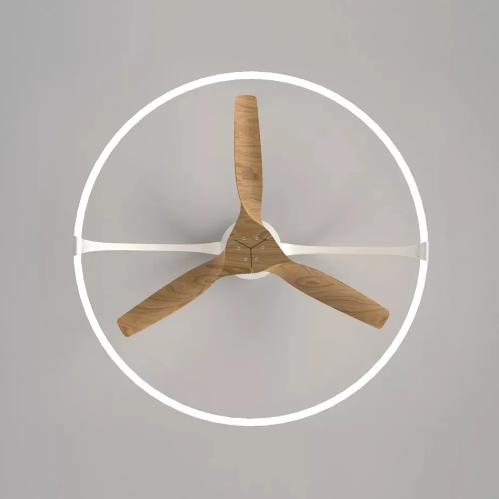 Ventilatori Da Soffitto-Selezionato da Mazzolaluce Ventilatore plafoniera con luce silenzioso bianco pale di legno con telecomando