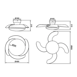 Ventilatori Da Soffitto-Selezionato da Mazzolaluce Ventilatore soffitto pale richiudibili bianco led cct telecomando stanza 13mq