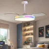 Ventilatori Da Soffitto-Selezionato da Mazzolaluce Ventilatore soffitto pale richiudibili bianco led cct rgb moderno 13mq