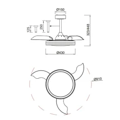 Ventilatori Da Soffitto-Selezionato da Mazzolaluce Ventilatore soffitto pale richiudibili bianco led cct rgb moderno 13mq
