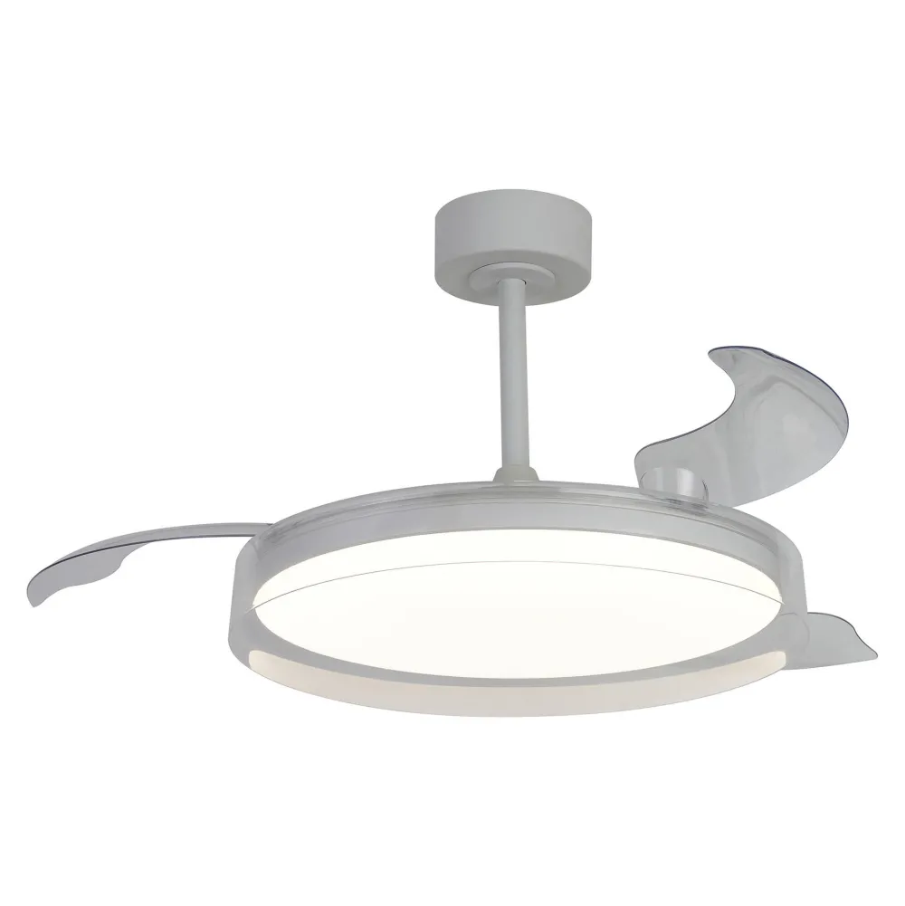 Ventilatori Da Soffitto-Selezionato da Mazzolaluce Ventilatore soffitto pale richiudibili led 40w cct telecomando 15-20mq