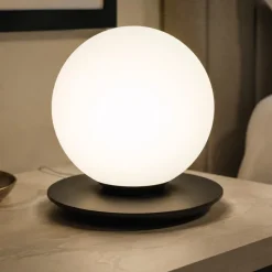 Abat Jour-Miloox Vivida abat-jour pearl bronzo vetro bianco 12w 3000k da comodino