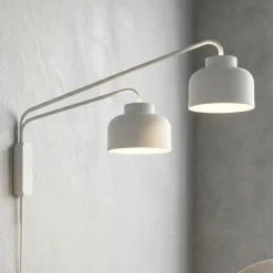 Applique Da Parete-Vivida International Vivida applique bottone a due luci bianca orientabile led dimmerabile con telecomando