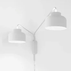 Applique Da Parete-Vivida International Vivida applique bottone a due luci bianca orientabile led dimmerabile con telecomando