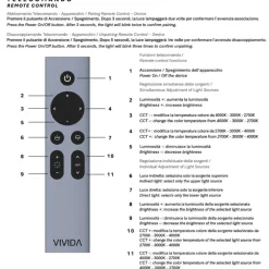 Applique Da Parete-Vivida International Vivida applique da parete bottone nera dimmerabile con telecomando