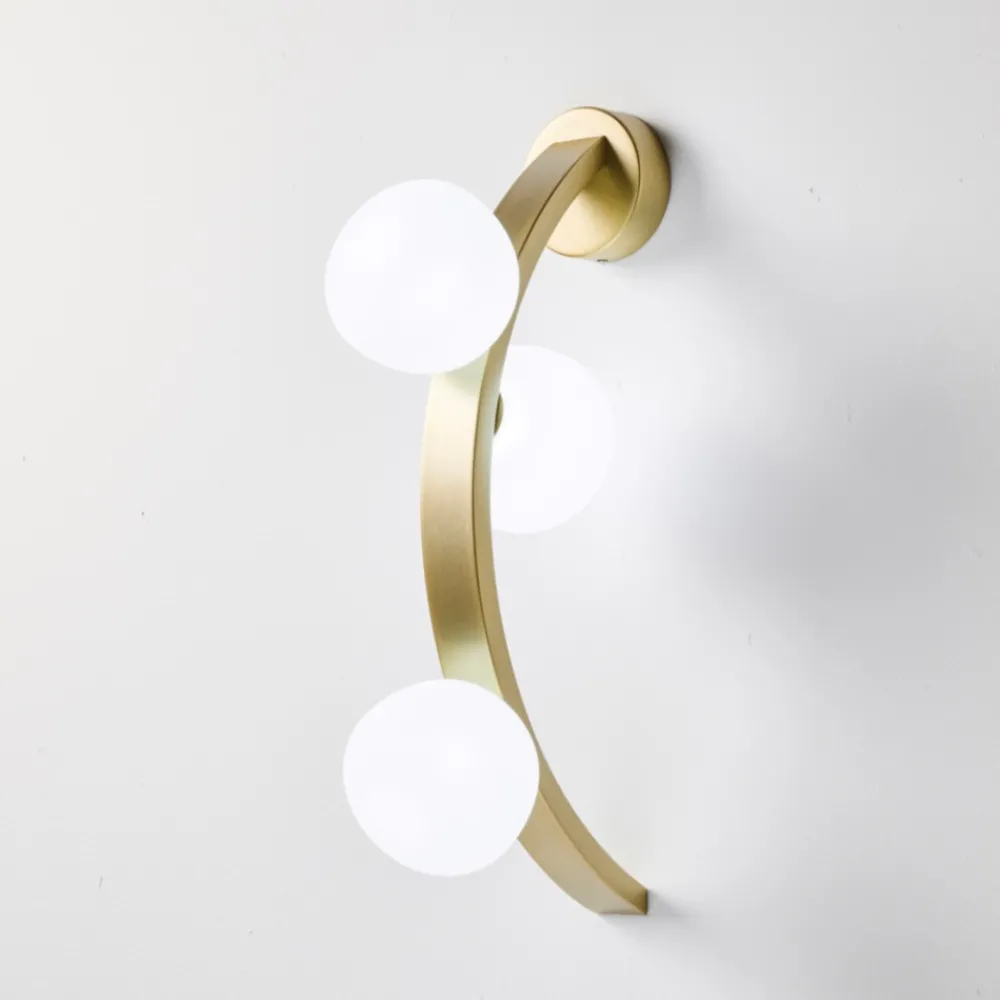 Applique Da Parete-Vivida International Vivida applique da parete sunset oro spazzolato led 3000k dimmerabile
