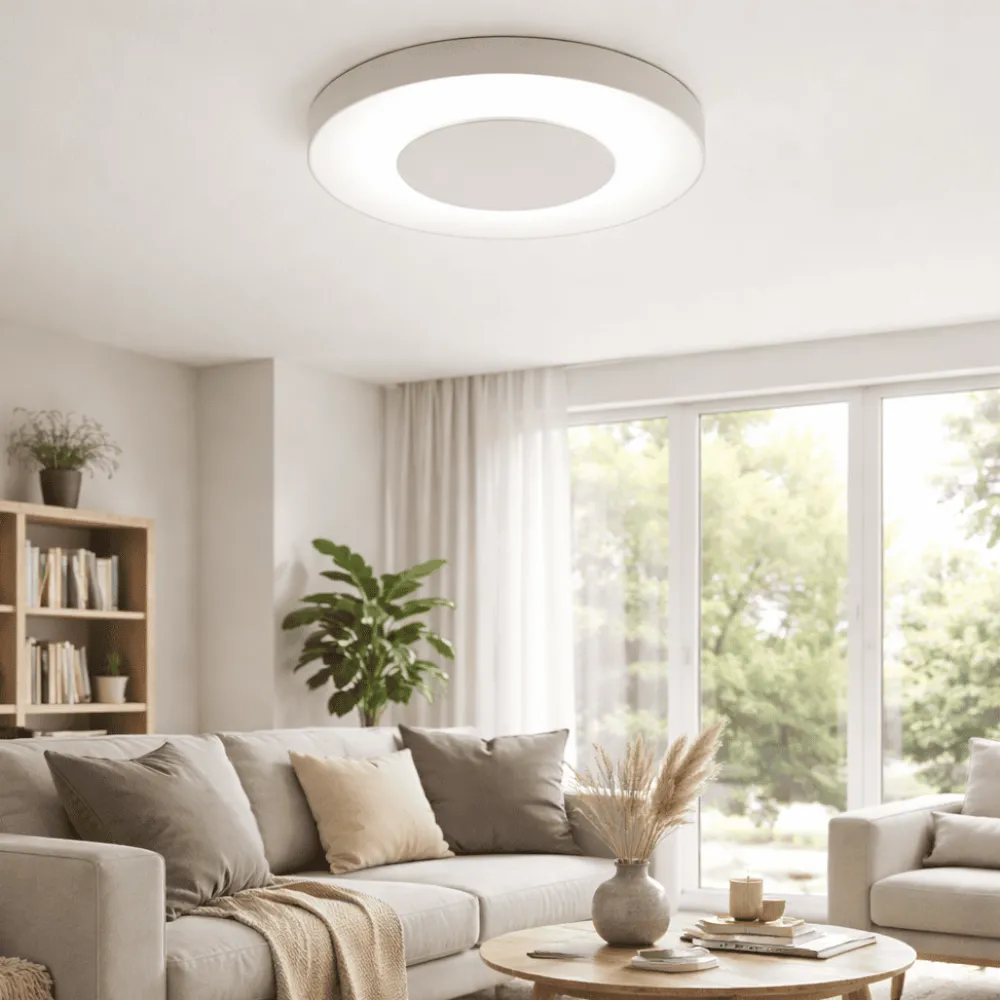 Plafoniere Moderne-Vivida International Vivida aurea plafoniera bianca led 24w 3000k 4000k dimmerabile