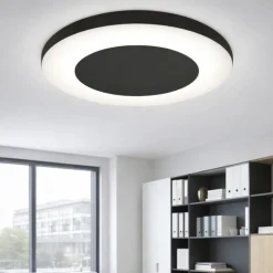 Plafoniere Moderne-Vivida International Vivida aurea plafoniera tonda nera led 38w cct 60cm per ufficio