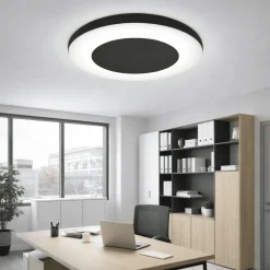 Plafoniere Moderne-Vivida International Vivida aurea plafoniera tonda nera led 38w cct 60cm per ufficio
