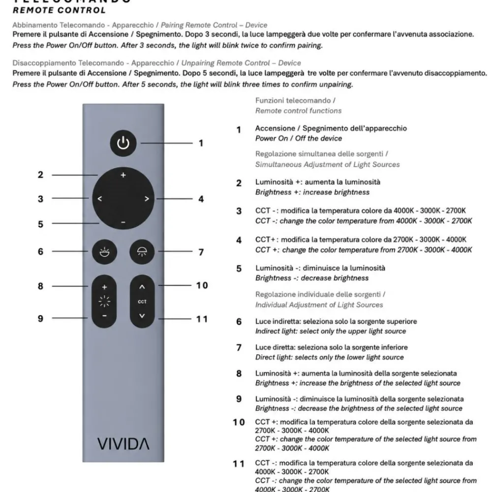 Applique Da Parete-Vivida International Vivida bottone applique da parete a due luci orientabili sabbia dimmerabile con telecomando
