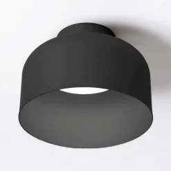 Plafoniere Moderne-Vivida International Vivida bottone plafoniera nera dimmerabile con telecomando led 16w cct 22cm