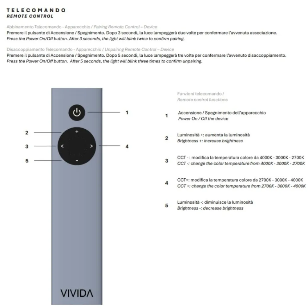 Plafoniere Moderne-Vivida International Vivida bottone plafoniera per cucina moderna bianca led dimmerabile con telecomando