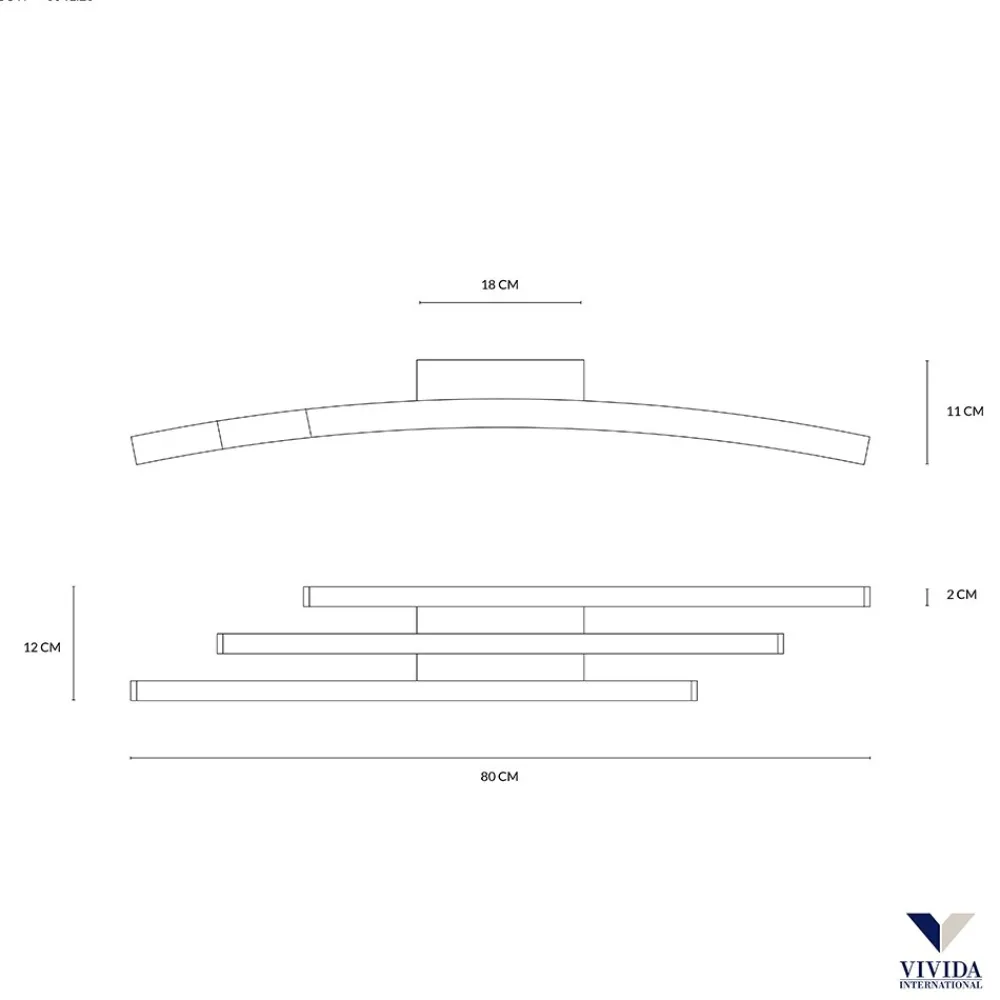 Plafoniere Moderne-Vivida International Vivida bow plafoniera led 36w 3000k moderna bianca