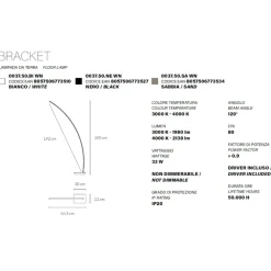 Lampade Da Terra-Vivida International Vivida bracket lampada ad arco nera led 33w 3000k 4000k