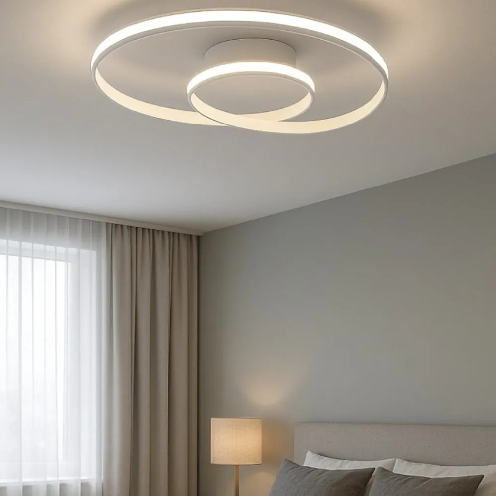 Plafoniere Moderne-Vivida International Vivida circuit plafoniera led 3000k 4000k dimmerabile design moderno bianca
