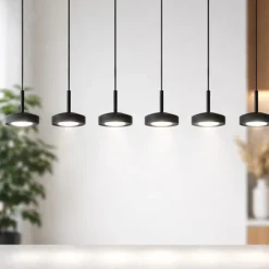 Lampadari Moderni-Vivida International Vivida enigma lampadario con decentramento 6 luci sospese antracite