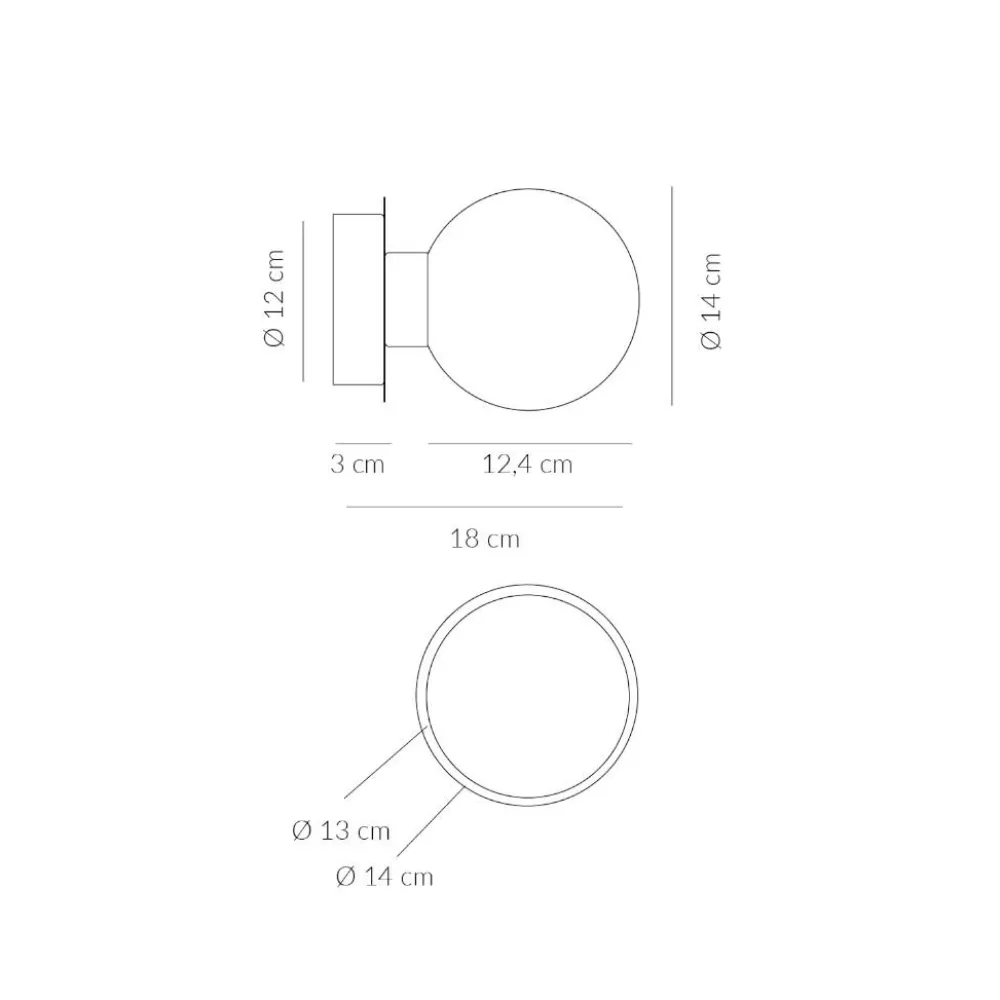 Applique Da Parete-Vivida International Vivida essence applique da parete champagne sfera vetro led 8w 3000k