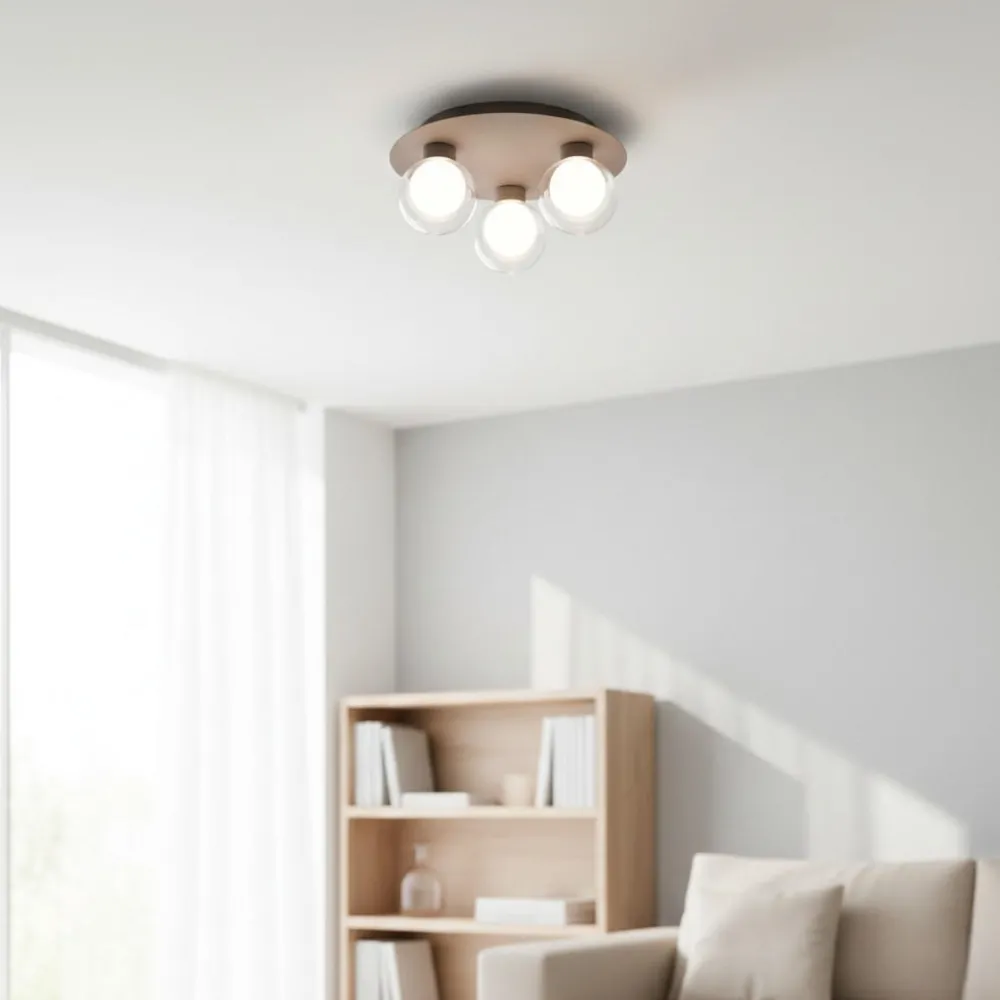Plafoniere Moderne-Vivida International Vivida essence plafoniera 3 luci champagne led 3000k