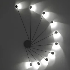 Applique Da Parete-Vivida International Vivida helix nera applique led 20w 3000k parete soffitto moderna