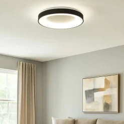 Plafoniere Moderne-Vivida International Vivida inner-r 80 plafoniera nera moderna 80w 3000k 4000k dimmerabile