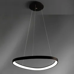 Lampadari Moderni-Vivida International lampadario design moderno lifering nero led 60w 3000k 4000k per soggiorno