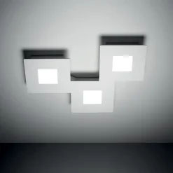 Plafoniere Moderne-Vivida International squares plafoniera moderna 20w 3000k bianco rettangolare