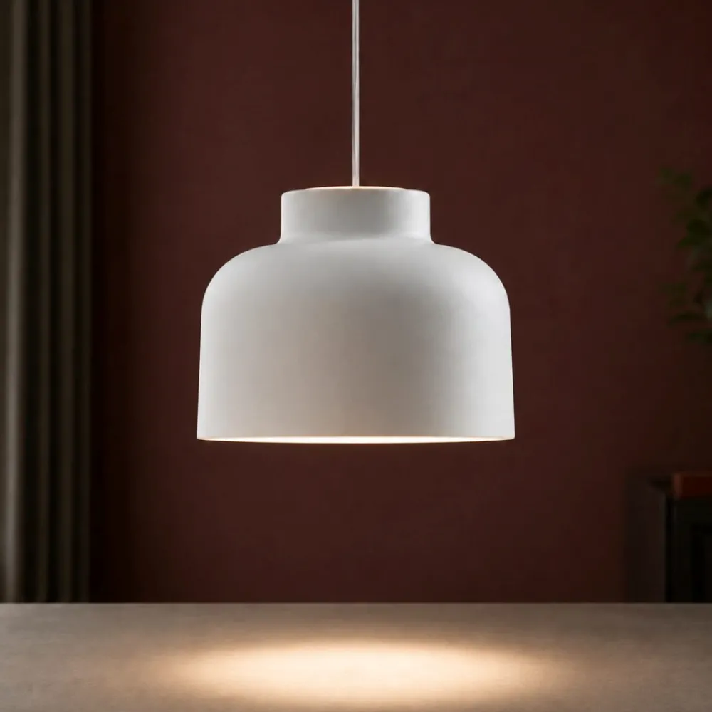 Lampade A Sospensione-Vivida International Vivida lampada a sospensione bottone bianca biemissione dimmerabile con telecomando
