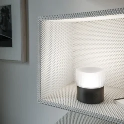 Lampade Da Tavolo-Vivida International Vivida lampada da tavolo pilastro vetro bianco led dimmerabile cct