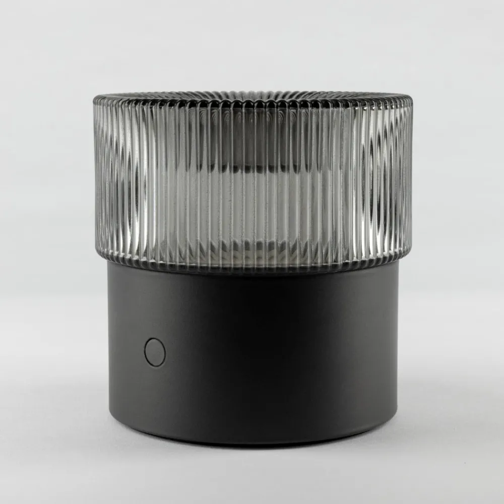 Lampade Da Tavolo-Vivida International Vivida lampada da tavolo pilastro vetro fumè led cct