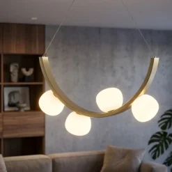 Lampadari Moderni-Vivida International Vivida lampadario moderno sunset 24w 3000k dimmerabile oro spazzolato