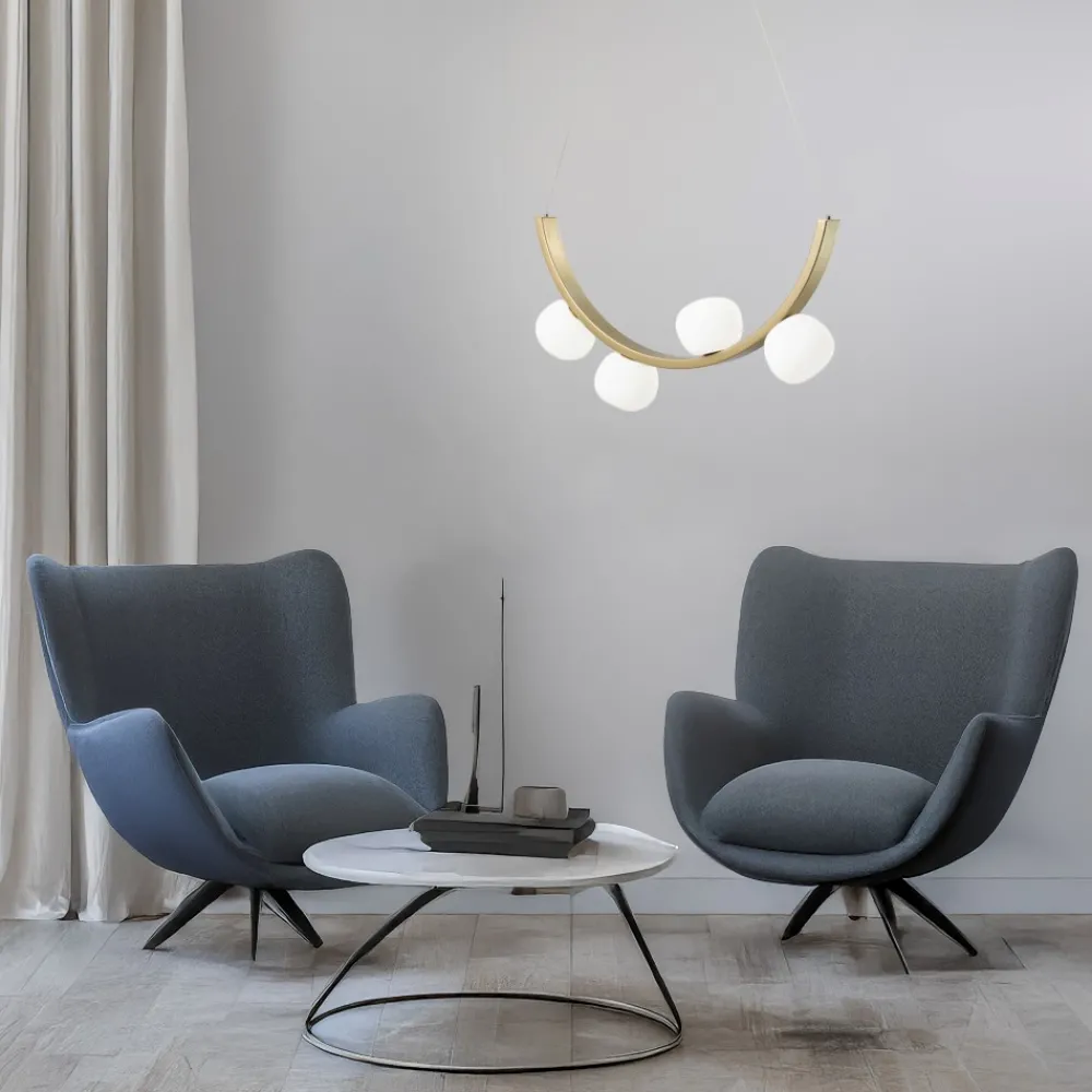 Lampadari Moderni-Vivida International Vivida lampadario moderno sunset 24w 3000k dimmerabile oro spazzolato