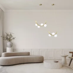 Lampadari Moderni-Vivida International Vivida lampadario moderno sunset 24w 3000k dimmerabile oro spazzolato