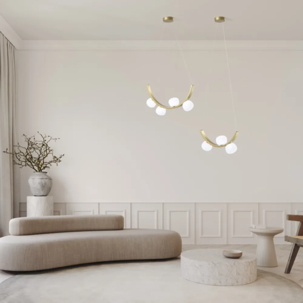 Lampadari Moderni-Vivida International Vivida lampadario moderno sunset 24w 3000k dimmerabile oro spazzolato