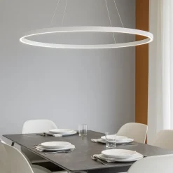 Lampadari Moderni-Vivida International Vivida lifering-o lampadario moderno led bianco 80w 3000k 4000k ovale