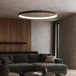 Lampadari Moderni-Vivida International Vivida lifering-o lampadario ovale bronzo led 40w 3000k 4000k