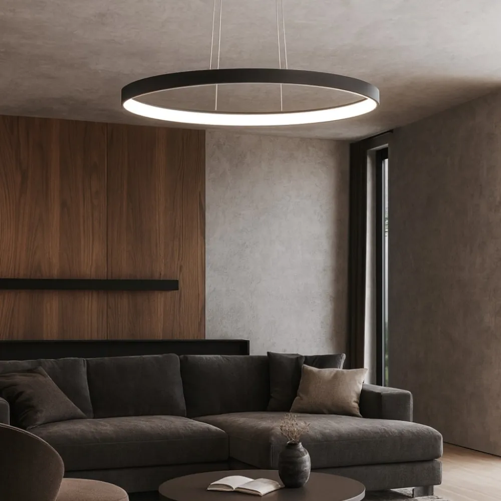 Lampadari Moderni-Vivida International Vivida lifering-o lampadario ovale bronzo led 40w 3000k 4000k