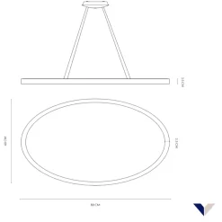 Lampadari Moderni-Vivida International Vivida lifering-o lampadario moderno sabbia ovale led 50w 3000k 4000k