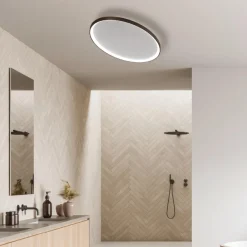 Plafoniere Moderne-Vivida International Vivida lifering-o plafoniera bronzo ovale 80cm led 50w 3000k 4000k